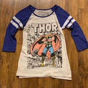 Marvel Might Thor Baseball Tee small